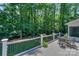 View from the deck looking out to a lush backyard, perfect for enjoying nature and quiet relaxation at 5485 Deer Run Ct, Davidson, NC 28036
