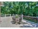 Outdoor deck with a table and chairs; great for entertaining at 5485 Deer Run Ct, Davidson, NC 28036