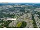 An aerial view shows the neighborhood and the location of the home in Charlotte, NC at 7328 Strawberry Fields Ln, Charlotte, NC 28278