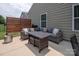 Outdoor patio featuring a comfortable seating area with cushions and a privacy screen at 7328 Strawberry Fields Ln, Charlotte, NC 28278