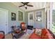 Relaxing screened porch featuring comfortable seating and neutral decor at 116 April Ln, Dallas, NC 28034