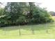 Open backyard space featuring a chain-link fence, trees, and lush green grass at 116 Woodbark Ln, Kings Mountain, NC 28086