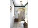 The bathroom features a stand up shower, toilet, and vanity at 116 Woodbark Ln, Kings Mountain, NC 28086