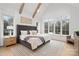 Spacious bedroom with vaulted ceilings, exposed beams and large windows at 1321 Ferncliff Rd, Charlotte, NC 28211