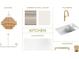 Collage of kitchen components, including lighting, cabinet color, counter tops, plumbing and hardware at 1321 Ferncliff Rd, Charlotte, NC 28211