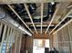 Unfinished basement of a new home showcasing exposed ductwork and wooden framing prior to drywall installation at 419 Devender Ne Ln # 3, Charlotte, NC 28217