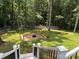 View of the backyard featuring a fire pit and perimeter fencing at 5322 Bridgeview Dr, Iron Station, NC 28080