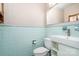 Bathroom featuring blue tile and classic fixtures at 5742 Murrayhill Rd, Charlotte, NC 28210