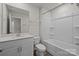 This bathroom features a single sink vanity and a shower and tub combination at 853 Gerard Bay Dr, Fort Mill, SC 29715