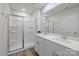 This bathroom features a double sink vanity and a walk in shower at 853 Gerard Bay Dr, Fort Mill, SC 29715