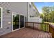 A view of the wooden deck featuring a sliding glass door for easy indoor-outdoor living at 853 Gerard Bay Dr, Fort Mill, SC 29715
