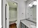 Bathroom featuring gray vanity with stone counters, plus a tub and shower at 120 Todd Nw Dr, Concord, NC 28025