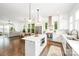 Modern, open kitchen with white cabinets, stainless steel appliances, and center island, flowing into the dining and living areas at 1207 E 36Th St, Charlotte, NC 28205