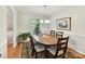 Inviting dining room with wood floors, area rug, and natural light at 13617 Lake Bluff Dr, Matthews, NC 28105