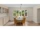 Bright dining room featuring a bay window, hardwood floors, and a charming, simple light fixture at 2917 Rustic Ln, Charlotte, NC 28210