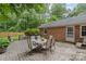Outdoor brick patio with dining table and relaxing seating at 2917 Rustic Ln, Charlotte, NC 28210