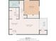 Floor plan showing layout of living room, bedroom, kitchen, and bath at 338 Orchard Trace Ln # 8, Charlotte, NC 28213