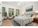 Bright bedroom with large windows, ceiling fan, and serene decor creates a relaxing atmosphere at 530 E 9Th St, Charlotte, NC 28202