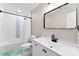 Well-lit bathroom with modern fixtures and a shower/tub combo at 7144 Marlin St, Gastonia, NC 28056