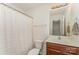 Bathroom with vanity and shower with curtain at 8953 Bradstreet Commons Way, Charlotte, NC 28215
