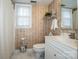 Well-maintained bathroom with a white vanity and a shower with white tiling at 928 Tally Ho Ct, Charlotte, NC 28212