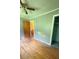 Bedroom featuring hardwood floors, a ceiling fan, and a closet at 1073 Springdale Dr, Maiden, NC 28650