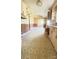 Kitchen with vintage cabinetry, ample countertop space, and patterned flooring at 1073 Springdale Dr, Maiden, NC 28650