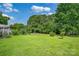 Large backyard featuring well-maintained lawn and privacy provided by mature trees around the property at 1532 Buffalo Shoals Rd, Claremont, NC 28610
