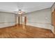 Spacious living room featuring hardwood floors and a ceiling fan at 1532 Buffalo Shoals Rd, Claremont, NC 28610