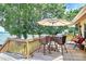 Lakeside deck with dining and lounge area for outdoor relaxation and entertaining with a picturesque water view at 160 Quail Hollow Dr, Kings Mountain, NC 28086