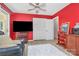Bright living room with wood flooring, TV, neutral colored rug, and a comfortable seating area at 160 Quail Hollow Dr, Kings Mountain, NC 28086