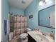 This full bathroom features a shower and tub combination, toilet, and vanity with sink at 16115 Commodore Dr, Lancaster, SC 29720