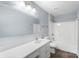 Bright bathroom with a large mirror and a vanity with a white countertop at 2045 Pin Oak Pl, Cramerton, NC 28032