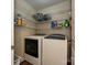 Convenient laundry room with washer, dryer, and ample wire shelving for organized storage of supplies at 2848 Huckleberry Hill Dr, Fort Mill, SC 29715