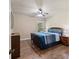 Bedroom featuring a ceiling fan, natural light, and neutral paint at 3963 Harmattan Dr, Denver, NC 28037