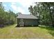 Back view of a modern house surrounded by trees with a gray exterior and a small porch at 446 Mint St, Rock Hill, SC 29730