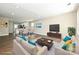 Open living space featuring hardwood floors, recessed lights and a seamless kitchen view at 446 Mint St, Rock Hill, SC 29730