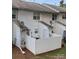 View of the backyard featuring a privacy fence and an exterior storage unit at 5650 Kimmerly Woods Dr, Charlotte, NC 28215