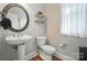 Powder room with pedestal sink at 5916 Four Wood Dr, Matthews, NC 28104
