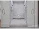 This marble shower has dual shower heads and a bench at 6505 Folger Dr, Charlotte, NC 28270