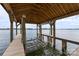 Covered boat dock with lift providing convenient water access at 8170 Bay Pointe Dr, Denver, NC 28037