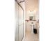 Small, clean bathroom with a glass-enclosed shower and a pedestal sink at 899 Wendover Rd # 29, Statesville, NC 28677
