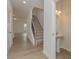 Open entryway features a stairway and half bath with pedestal sink at 1272 Langston Ln, Salisbury, NC 28144