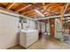 Unfinished basement with laundry hookups and exposed beams at 1321 Arbor Dr, Salisbury, NC 28144