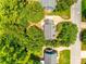 Aerial perspective showing the home's roof, tree coverage, patio, and neighborhood layout at 1887 Steeplechase Dr, Rock Hill, SC 29732