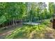 Large backyard featuring a basketball court, a treehouse, and lots of trees at 2205 Gallberry Ln, Waxhaw, NC 28173