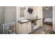 Bathroom featuring double sinks, neutral color scheme, and an adjacent bedroom entrance at 251 Birch Tree Rd, Clover, SC 29710