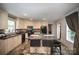 Spacious eat-in kitchen featuring island, stylish counters, and bright white cabinets at 251 Birch Tree Rd, Clover, SC 29710