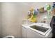 Laundry room equipped with modern machines and storage shelving for convenience at 251 Birch Tree Rd, Clover, SC 29710