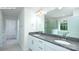 Modern bathroom featuring double vanities, granite counters, and a glass-enclosed shower at 265 Miramar Dr, York, SC 29745